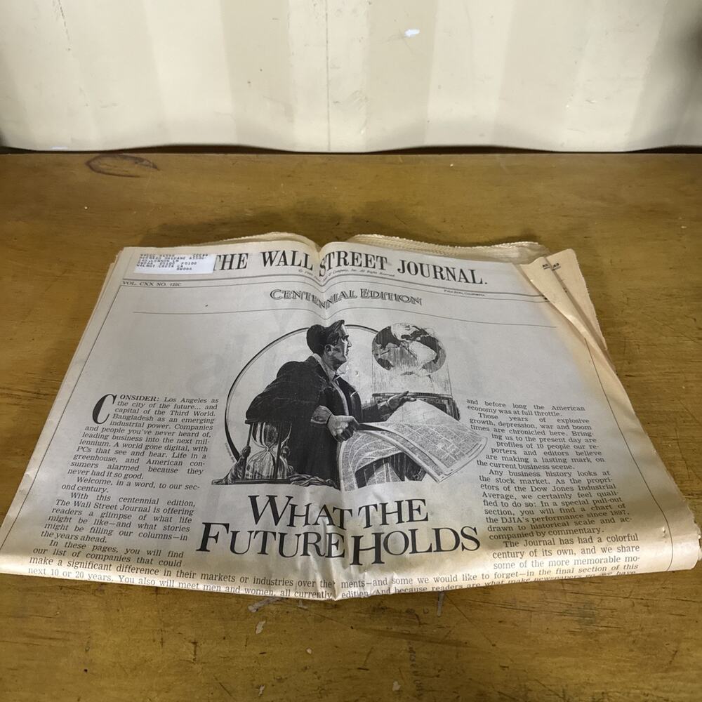 The Wall Street Journal Centennial Edition 1989 Palo Alto CA Dow Jones